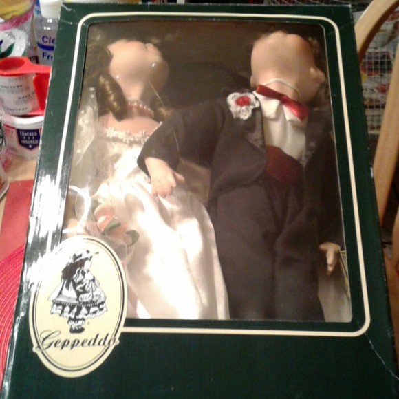NWT,Vintage 80's,PRECIOUS Geppeddo,Porcelain,Bride & Groom Set in Original Box❤️ - Picture 10 of 13